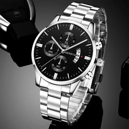 Maison Avelon Élite — Montre Homme Business Acier Calendrier