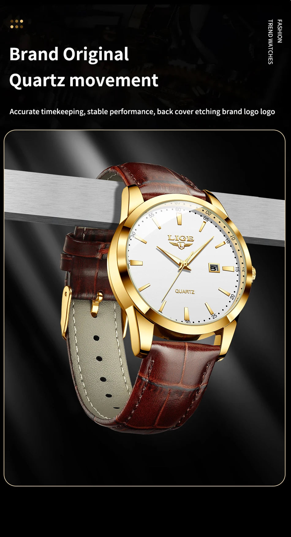 Maison Avelon Impérial — Montre Homme Cuir Marron Élégance
