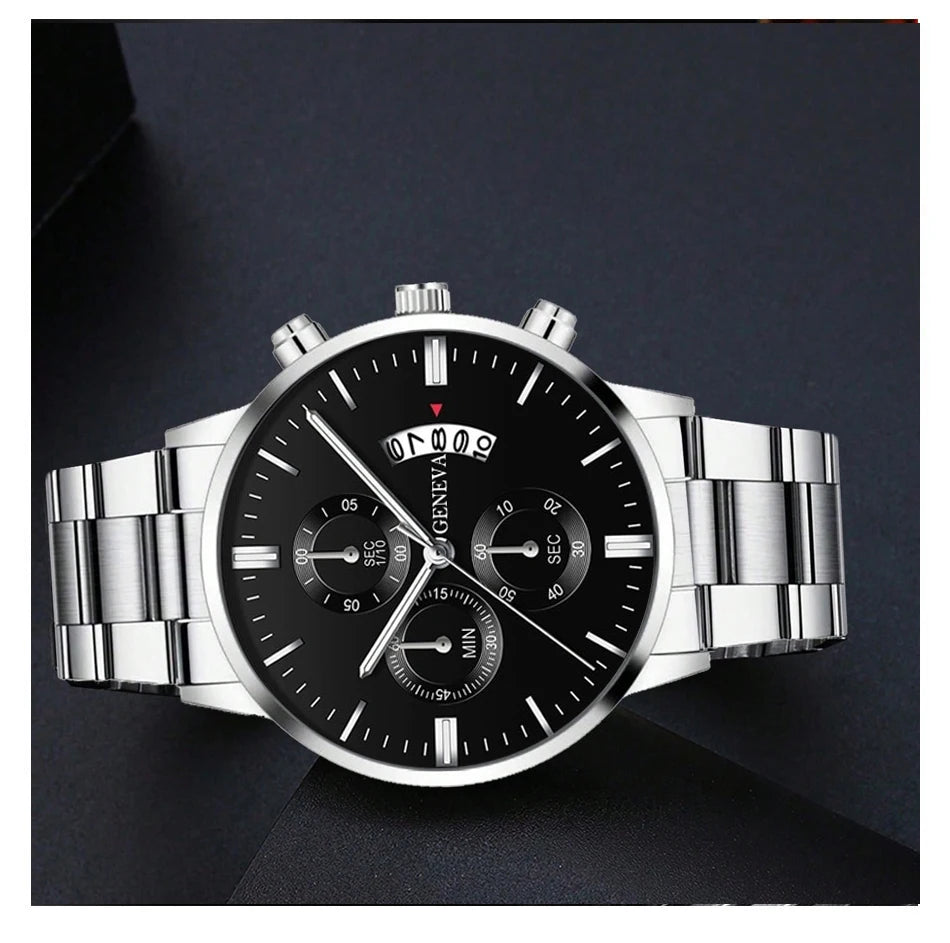 Maison Avelon Élite — Montre Homme Business Acier Calendrier