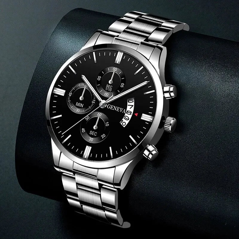 Maison Avelon Élite — Montre Homme Business Acier Calendrier
